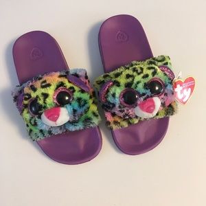 TY  beanie baby cheetah shoes sandals slides